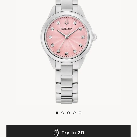 Bulova Women's Watch with Pink Dial and Silver Band - Picture 6 of 8